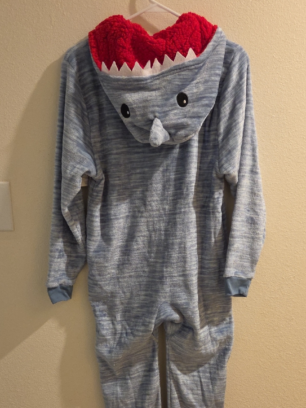 Playful Super Soft and Fun Kids Shark Hooded One-Piece - Pajama Or Costume